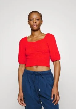 Pieces Pckeegan Cropped- T-Shirt Basic - Poppy Red
