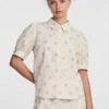 Pieces Met Korte Mouwen - Overhemdblouse - Cloud Cream