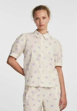 Pieces Met Korte Mouwen - Overhemdblouse - Cloud Cream