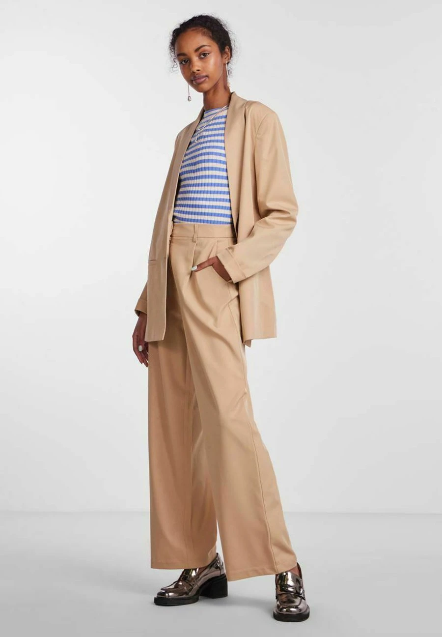 Pieces Locker Geschnittener - Halflange Jas - Beige, Mottled Beige 7 Pieces Locker Geschnittener - Halflange Jas - Beige, Mottled Beige - Afbeelding 5