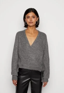 Pieces Pccelic Wrap - Vest - Medium Grey