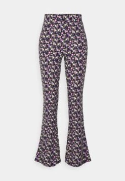 Pieces Petite Pcnala - Broek - Black/Purple