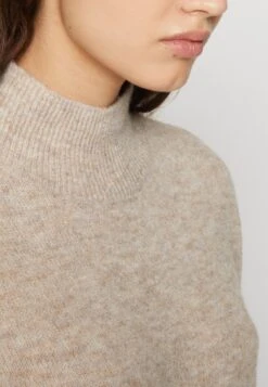 Pieces Pcleema Ls High N Kac Pwp - Trui - White Pepper Melange -Pieces 14a87f12885d40099bff6af7e9127346