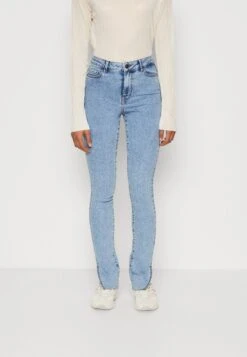Pieces 17 Pieces Pcpeggy Skinny Slit Jeans - Jeans Skinny Fit - Light Blue Denim
