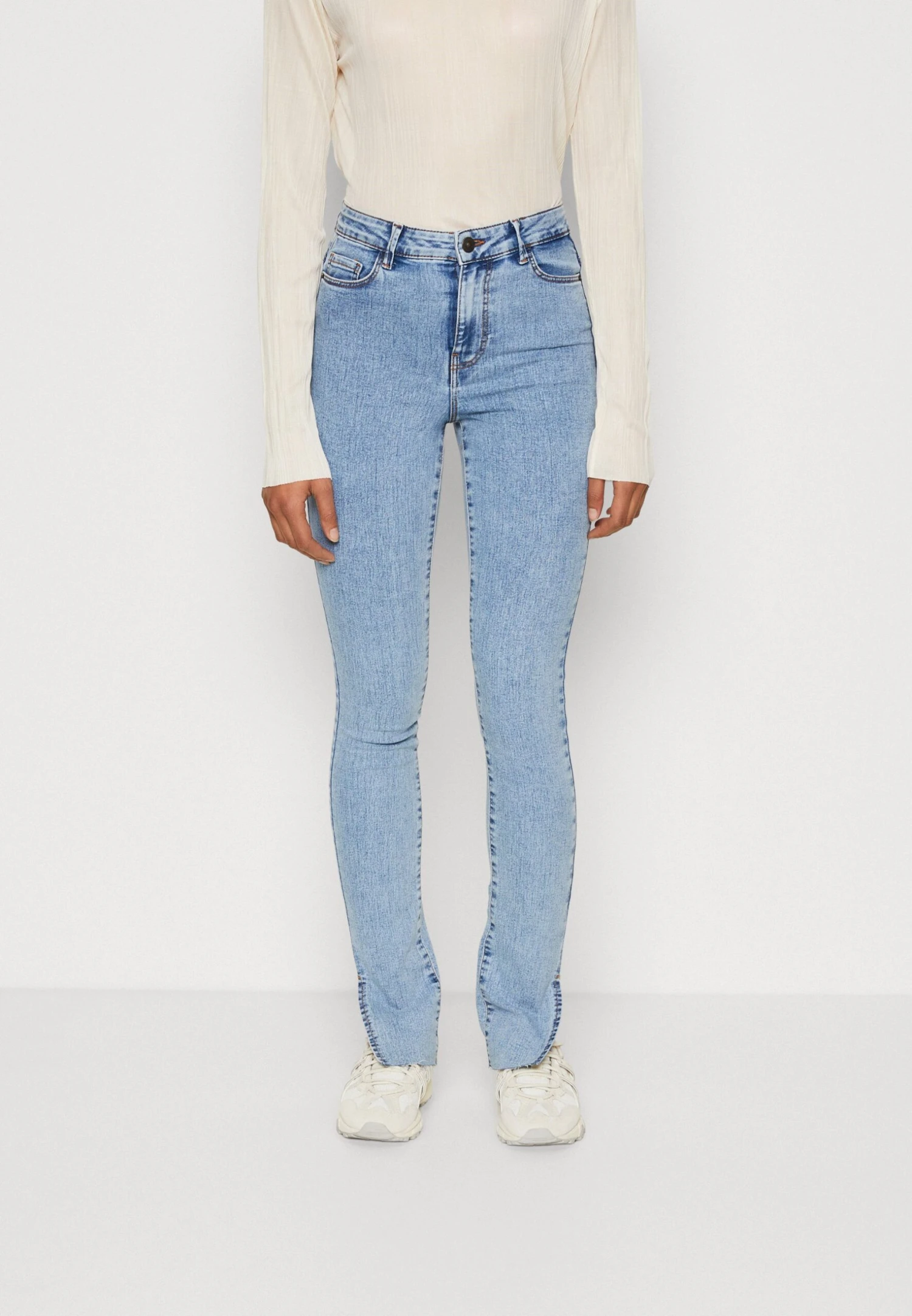 Pieces Pcpeggy Skinny Slit Jeans - Jeans Skinny Fit - Light Blue Denim 3 Pieces Pcpeggy Skinny Slit Jeans - Jeans Skinny Fit - Light Blue Denim