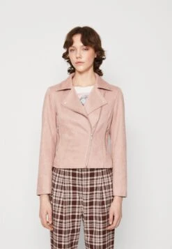 Pieces Pcbeminda Biker Jacket - Imitatieleren Jas - Woodrose