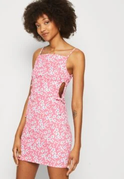 Pieces Pchylmu Drawstring Mini Dress - Etui-Jurk - Pink Flambe -Pieces 282cba3a0f1c4d67928560b294a05926
