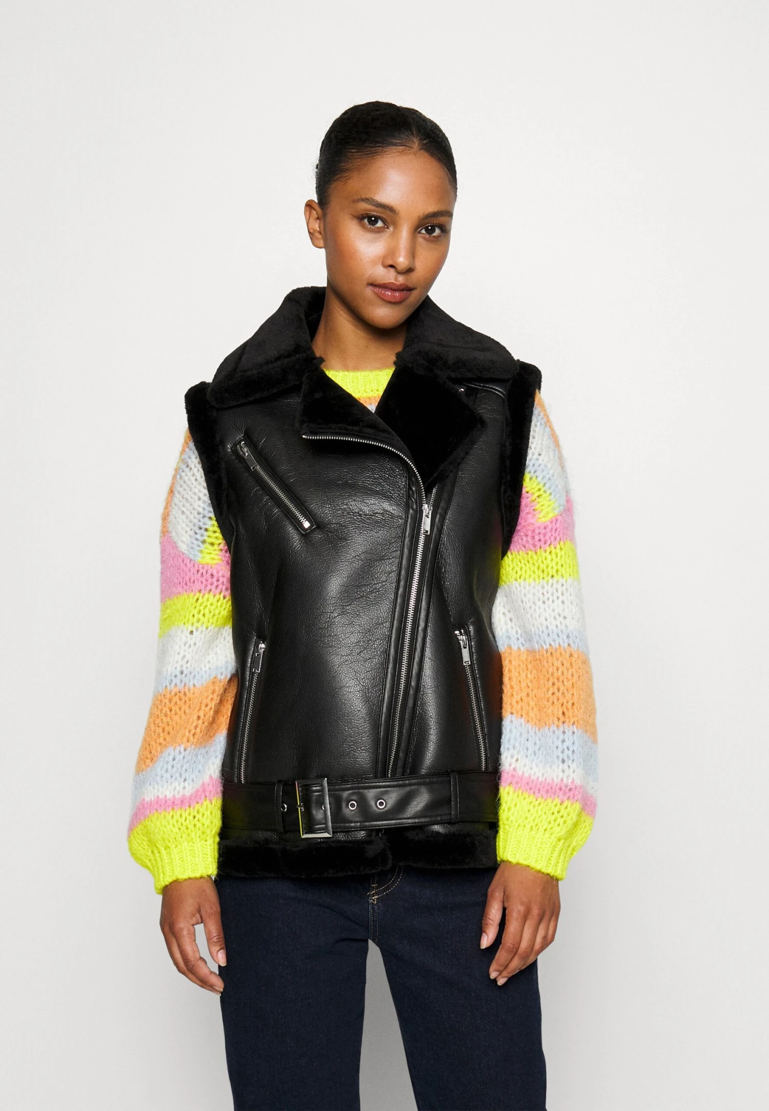 Pieces Petite Pcnora Aviator Vest - Bodywarmer - Black 3 Pieces Petite Pcnora Aviator Vest - Bodywarmer - Black