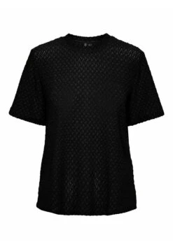 Pieces Mit Kurzen Ärmeln - T-Shirt Print - Black