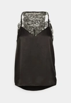 Pieces Pclua Singlet - Pyjamashirt - Black/Lace Insert -Pieces 3ef8d0eba5034275b76686f07cf4cb12