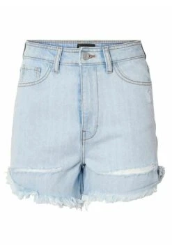 Pieces Højtaljede Pcbeach - Jeansshort - Light Blue Denim -Pieces 47acb8b1abf14254bd26f4873d01e653