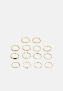 Pieces Pcjolene 14 Pack - Ring - Gold-Coloured/Multi-Coloured
