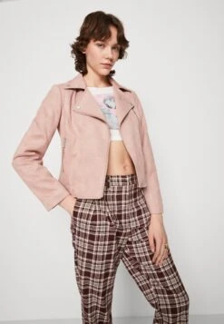 Pieces Pcbeminda Biker Jacket - Imitatieleren Jas - Woodrose -Pieces 5623236d111a4d1d8e405109ad0dc0d1