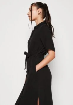 Pieces Pcstina Midi Shirt Dress - Blousejurk - Black -Pieces 5628cc559dda4ba3bddcc0b7b2f009ac