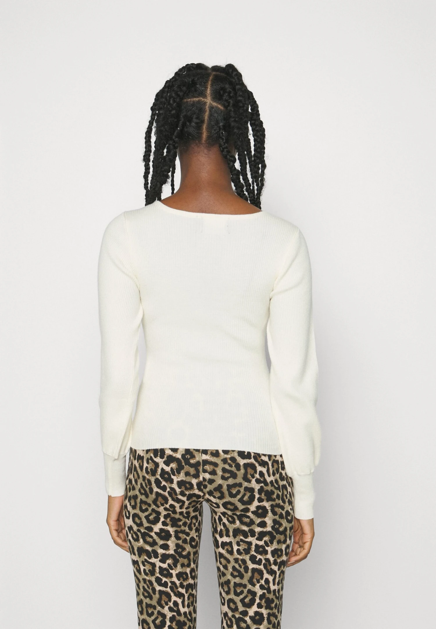 Pieces Petite Sweetheart Neck Knit - Trui - Off-White 5 Pieces Petite Sweetheart Neck Knit - Trui - Off-White - Afbeelding 3