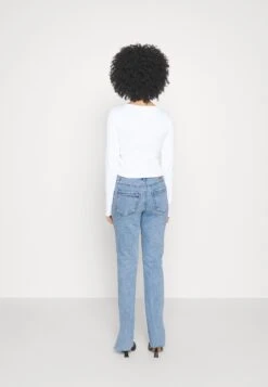 Pieces Petite Pcpeggy Slit - Jeans Skinny Fit - Light Blue Denim -Pieces 5758b2ea86374d62848a986af6ddd39a