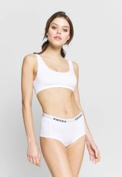 Pieces Pclogo Lady Solid 4 Pack - Onderbroeken - Bright White