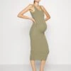 Pieces Maternity Pmkitte Tank Midi Dress - Gebreide Jurk - Deep Lichen Green