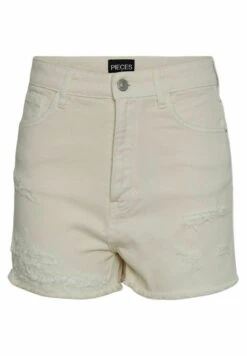 Pieces HøjtaljedePckavay - Jeansshort - Cloud Dancer -Pieces 6237c78d74204f9990e5a7ab2438ac34