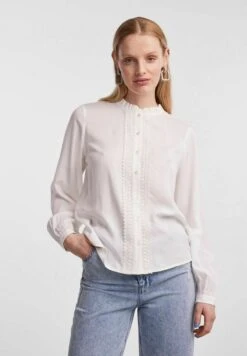 Pieces Langarm - Overhemdblouse - Cloud Dancer