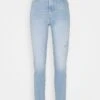 Pieces Pcleah Mom- Slim Fit Jeans - Light Blue