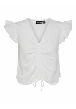 Pieces Mit Kurzen Ärmeln Pcmilano - Blouse - Bright White