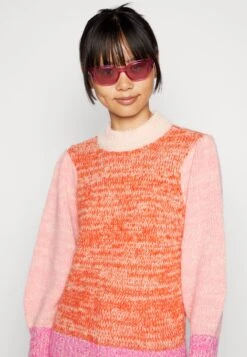 Pieces Pcfelisia High Neck- Trui - Tangerine Tango -Pieces 6d447e0ecf58454ea114f4fdf40dceab