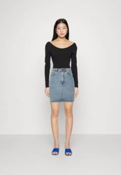 Pieces Pcpeggy Skirt- Kokerrok - Light Blue Denim -Pieces 71095c883f224f1ca5b075451f3f612b