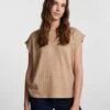 Pieces Mit Kurzen Ärmeln Pclena - T-Shirt Basic - Beige