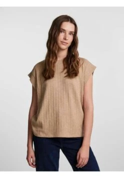 Pieces Mit Kurzen Ärmeln Pclena - T-Shirt Basic - Beige