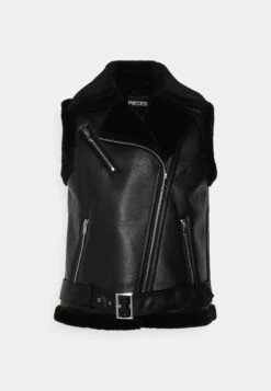 Pieces Petite Pcnora Aviator Vest - Bodywarmer - Black 13 Pieces Petite Pcnora Aviator Vest - Bodywarmer - Black -Pieces 7a024a7670384ff38ae89bb98ccce464