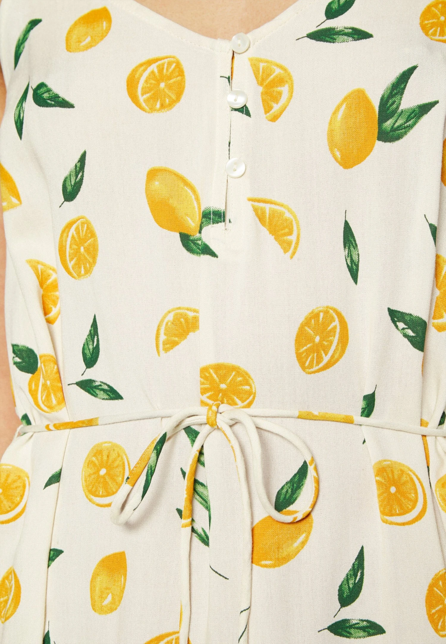 Pcnya Button Dress - Jurk - Birch/Lemon 8 Pcnya Button Dress - Jurk - Birch/Lemon - Afbeelding 6