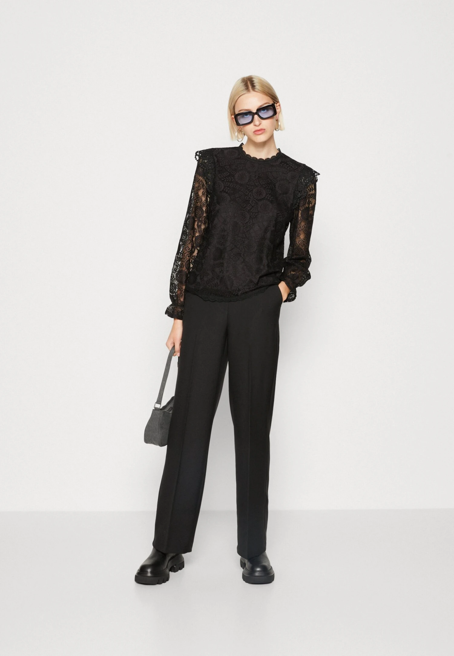 Pieces Pcneva Wide Pants- Broek - Black 4 Pieces Pcneva Wide Pants- Broek - Black - Afbeelding 2