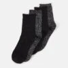 Pieces Pcsebby Glitter Socks 4 Pack - Sokken - Black