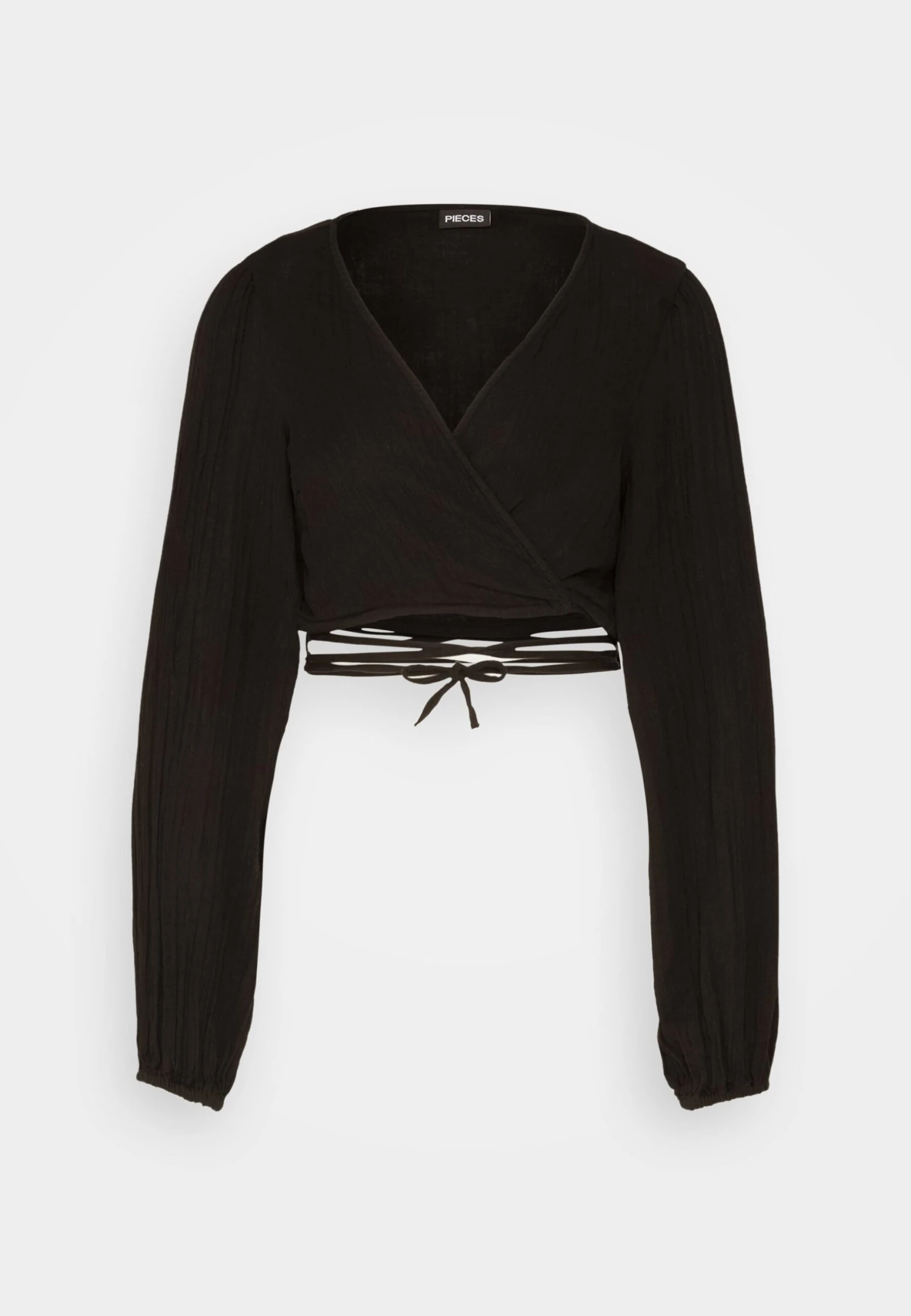 Pieces Pcstina Wrap Crop- Longsleeve - Black 7 Pieces Pcstina Wrap Crop- Longsleeve - Black - Afbeelding 5
