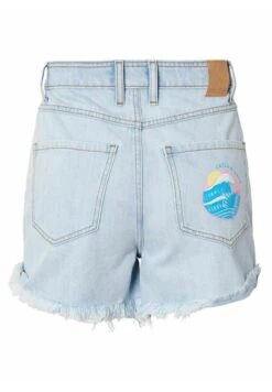 Pieces Højtaljede Pcbeach - Jeansshort - Light Blue Denim -Pieces 8c4d57e6e48d4e6ba0510bca8880734d