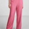 Pieces Bossy Wide Plain Pant - Broek - Shocking Pink
