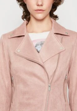 Pieces Pcbeminda Biker Jacket - Imitatieleren Jas - Woodrose -Pieces 9785cfd1109e4c9086ee40b96cadffd7