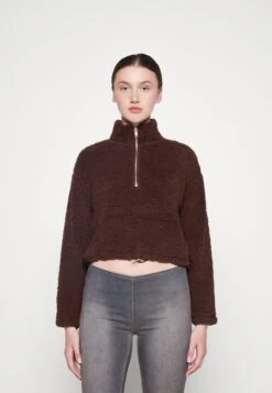 Pieces Pcferna Cropped - Fleece Trui - Chicory Coffee