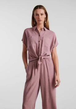Pieces Pcvinsty Ss Linen Tie Noos - Overhemdblouse - Woodrose
