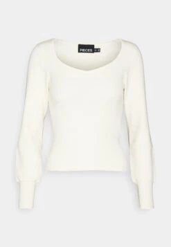 Pieces Petite Sweetheart Neck Knit - Trui - Off-White 10 Pieces Petite Sweetheart Neck Knit - Trui - Off-White -Pieces a4afcea22c314633b1ced50c5b750e23