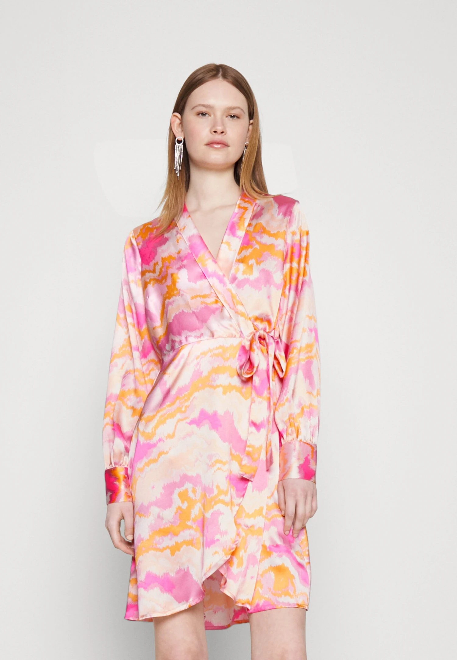 Pieces Pckerra Wrap Dress - Cocktailjurk - Pink Lady/Graphic 3 Pieces Pckerra Wrap Dress - Cocktailjurk - Pink Lady/Graphic