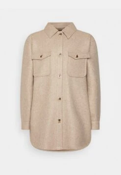 Pieces Pcjudy Shacket- Halflange Jas - Fossil -Pieces ae60b978733b4e9790f76b8bba4614fb