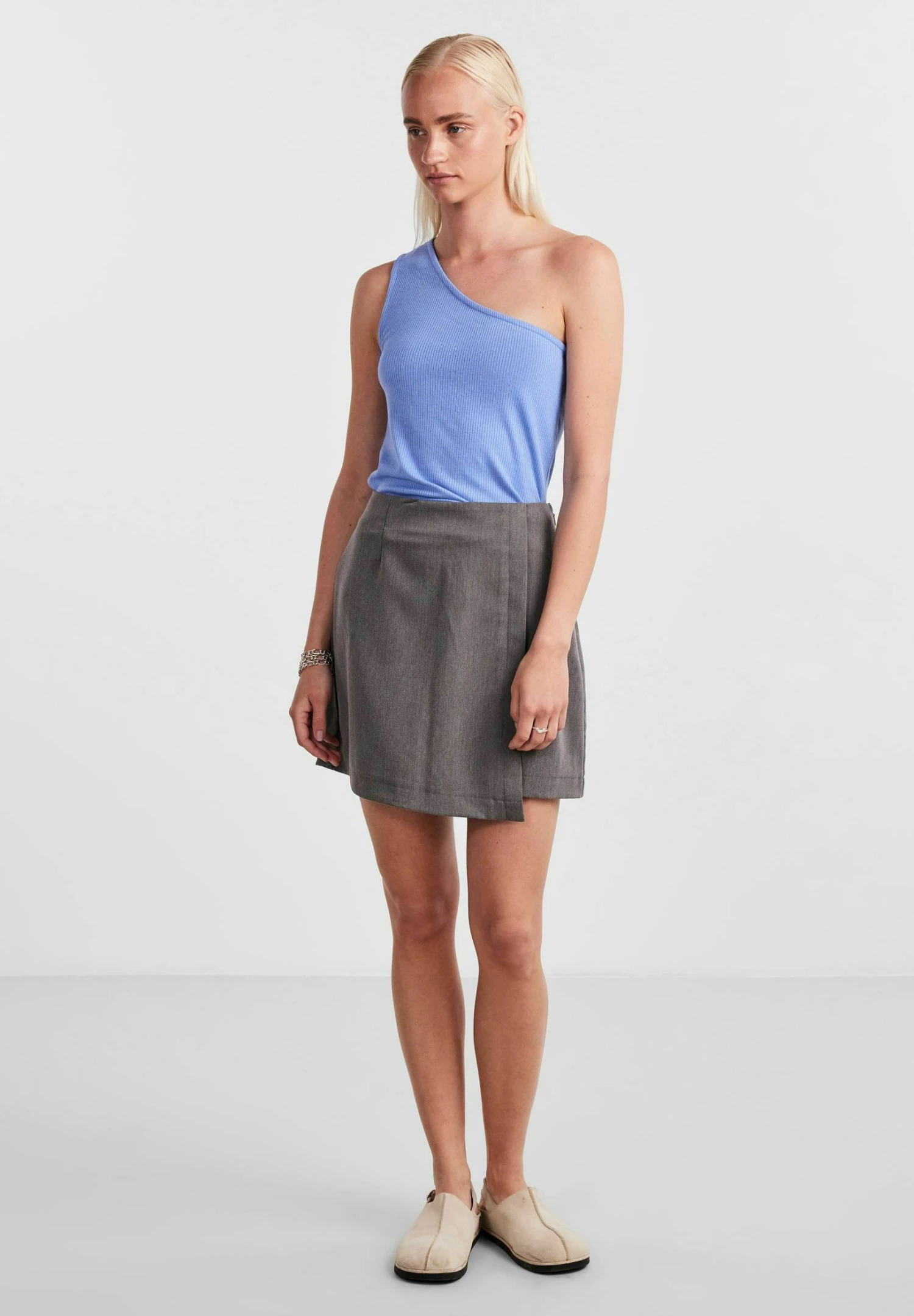 Pieces Rock Pcjeremy - Wikkelrok - Grey Melange 4 Pieces Rock Pcjeremy - Wikkelrok - Grey Melange - Afbeelding 2