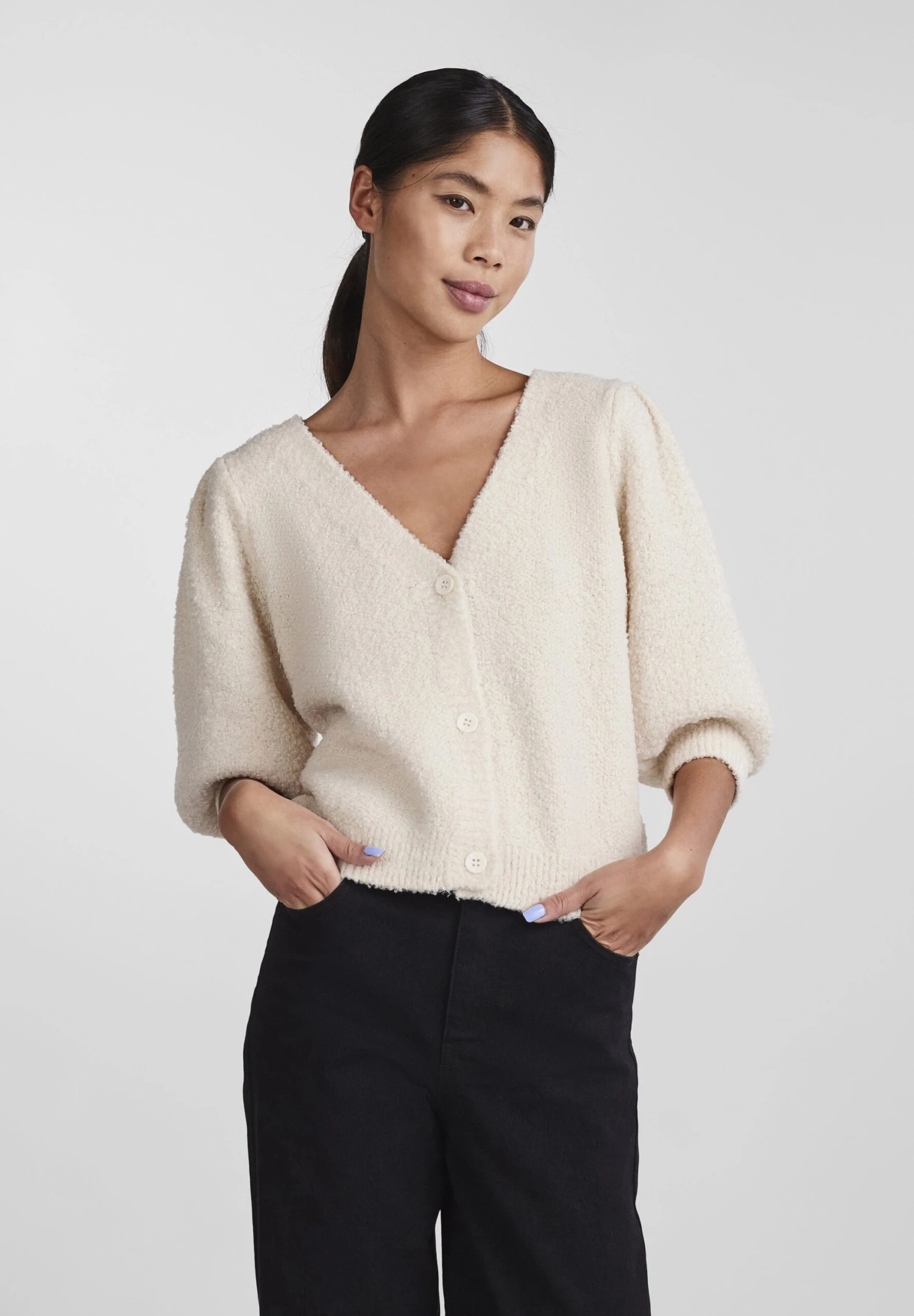 Pieces Pcbisa Sleeve Cardigan - Vest - White Smoke 3 Pieces Pcbisa Sleeve Cardigan - Vest - White Smoke