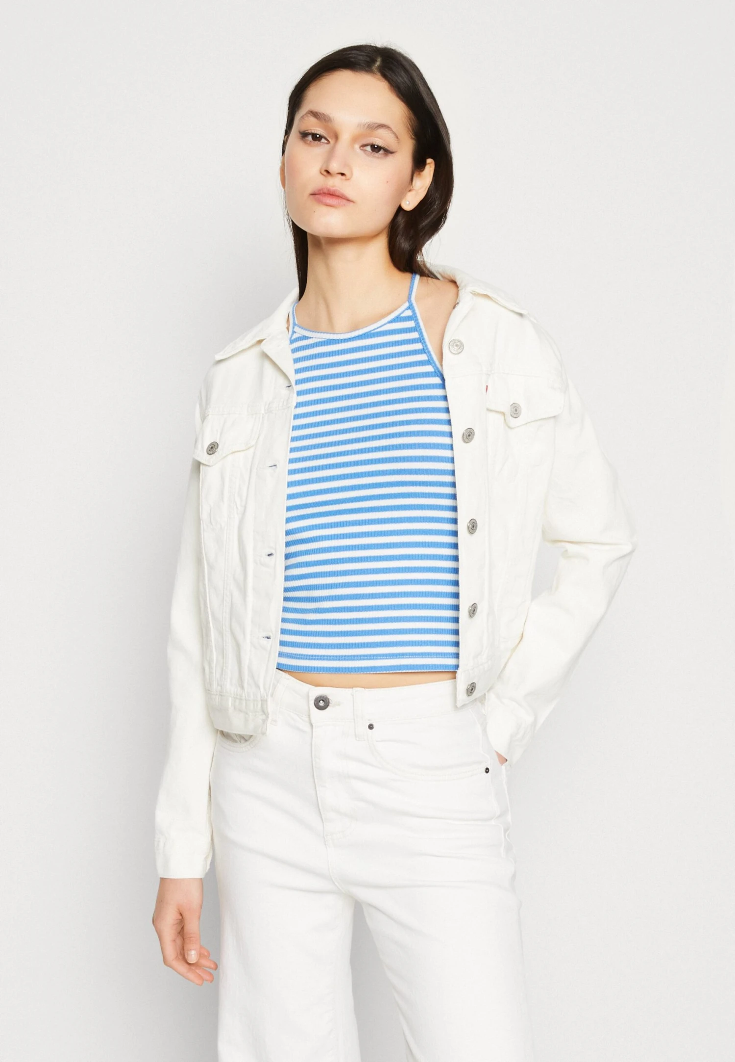 Pieces Pcostina Strap - Top - Marina/Bright White 6 Pieces Pcostina Strap - Top - Marina/Bright White - Afbeelding 4