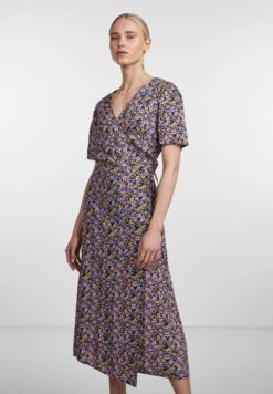 Pieces 27 Pieces Pcline Ss Wrap Midi Kac Pwp - Jurk - Black