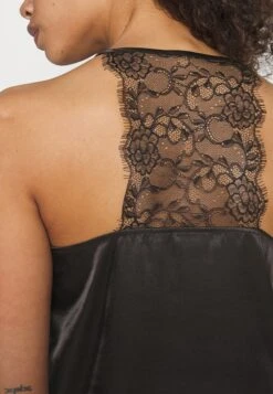 Pieces Pclua Singlet - Pyjamashirt - Black/Lace Insert -Pieces ca049cdc0ffc47068e7fd17cc627fae7