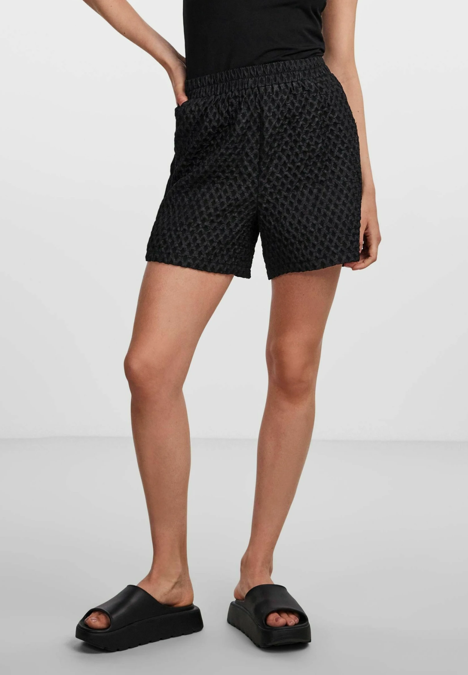 Pieces Højtaljede Pclis - Shorts - Black 3 Pieces Højtaljede Pclis - Shorts - Black