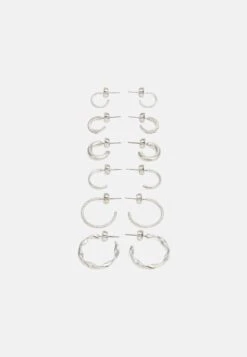 Pieces Pcdiona Hoop Earrings 6 Pack - Oorbellen - Silver-Coloured